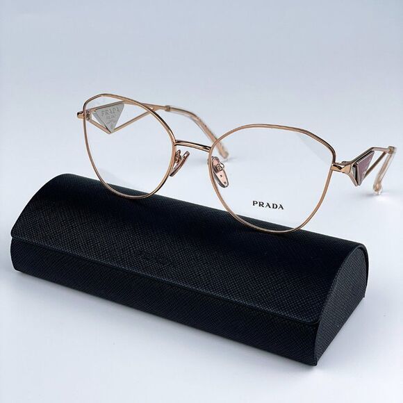 NEW Prada PR52ZV ZVF1O1 Pink Gold Cat Eye Women Eyeglasses - Picture 1 of 14